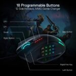 Redragon M908 IMPACT MMO Gaming Mouse, 12400 DPI (Black) - Image 10