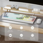 Redragon K525 SHIVA Lite Membrane Gaming Keyboard with Detachable Wrist Rest (White & Grey) - Image 7