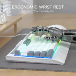 Redragon K525 SHIVA Lite Membrane Gaming Keyboard with Detachable Wrist Rest (White & Grey) - Image 6