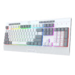 Redragon K525 SHIVA Lite Membrane Gaming Keyboard with Detachable Wrist Rest (White & Grey) - Image 2
