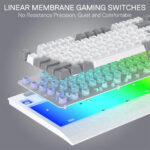 Redragon K525 SHIVA Lite Membrane Gaming Keyboard with Detachable Wrist Rest (White & Grey) - Image 5