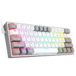 Redragon K616 FIZZ Pro RGB Bluetooth Wireless Mechanical Gaming Keyboard 61 Keys, Red Switches (White Grey) - Image 3