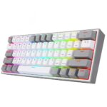 Redragon K616 FIZZ Pro RGB Bluetooth Wireless Mechanical Gaming Keyboard 61 Keys, Red Switches (White Grey) - Image 2