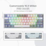 Redragon FIZZ K617 60% RGB Mechanical Keyboard with Red Switches (White & Gray) - Image 2