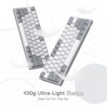 Redragon FIZZ K617 60% RGB Mechanical Keyboard with Red Switches (White & Gray) - Image 3