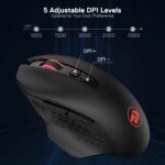 Redragon M656 GAINER Wireless Gaming Mouse, 3200 DPI (Black) - Image 6