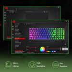 Redragon K740 DHARMA Wired Mechanical Keyboard with Linear Dragon Chant Switch (Black & Green) - Image 10