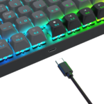 Redragon K740 DHARMA Wired Mechanical Keyboard with Linear Dragon Chant Switch (Black & Green) - Image 2