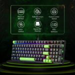 Redragon K740 DHARMA Wired Mechanical Keyboard with Linear Dragon Chant Switch (Black & Green) - Image 4