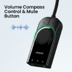 UGREEN 40964 USB External Stereo Sound Card Adapter – 15cm (Black) - Image 4