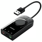 UGREEN 40964 USB External Stereo Sound Card Adapter – 15cm (Black)