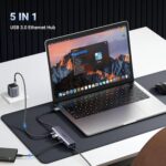 UGREEN 60554 USB3.0 to 3×USB3.0 +RJ45 (1000M) Ethernet Adapter Type-C Power Supply - Image 3