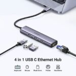 UGREEN 60600 USB-C to 3×USB3.0 Hub+RJ45 (1000M) Ethernet Adapter - Image 6