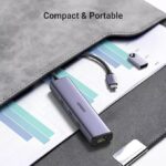 UGREEN 60600 USB-C to 3×USB3.0 Hub+RJ45 (1000M) Ethernet Adapter - Image 3