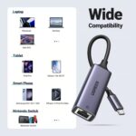 UGREEN 50737 USB Type C to 10/100/1000M Ethernet Adapter (Space Gray) - Image 6