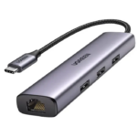 UGREEN 60600 USB-C to 3×USB3.0 Hub+RJ45 (1000M) Ethernet Adapter - Image 2