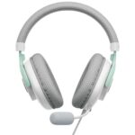 Havit Gamenote H2230E Wired Gaming Headset – 50mm Drivers, Noise-Reducing Mic, Over-Ear, 3.5mm (White/Cyan) - Image 3