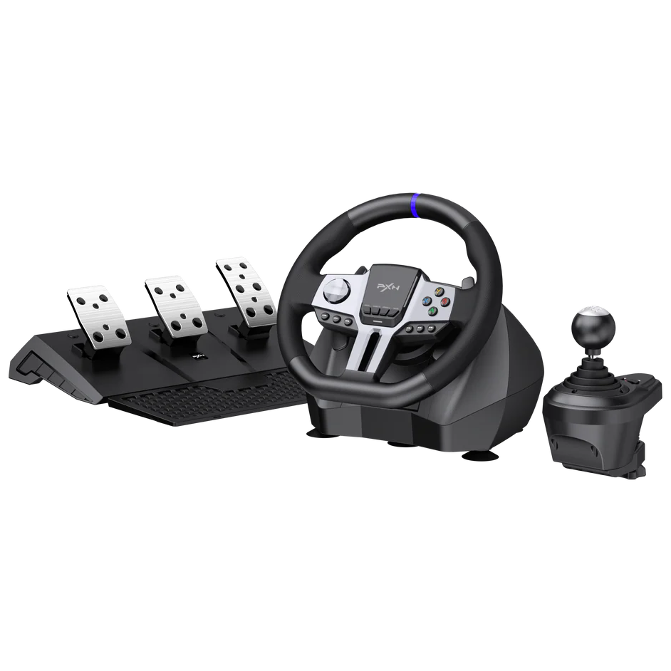 PXN-V9 GEN2 steering wheel with pedal and shifter PXN V9 Gen2 Racing Wheel with Pedals & Shifter – 900° / 270° Rotation - Image 1