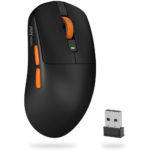 Royal Kludge M30 Tri-Mode Wireless Gaming Mouse – PixArt PAW3311, 12000 DPI, ~41g Ultra-Lightweight, Huannuo Switches, BT 5.1 / 2.4G / USB-C, Programmable (Black Orange)