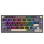 Royal Kludge M75 75% Tri-Mode Wireless Mechanical Keyboard – OLED Smart Display, Cream Switch, Hot-Swappable, Gasket Mount, RGB (Phantom)