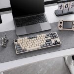Royal Kludge R87 Pro 75% TKL Wired Mechanical Gaming Keyboard – QMK/VIA, RGB, Hot-Swappable Creamy Switch, Gasket Mount, 88 Keys (Half Grey) - Image 3