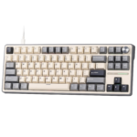 Royal Kludge R87 Pro 75% TKL Wired Mechanical Gaming Keyboard – QMK/VIA, RGB, Hot-Swappable Creamy Switch, Gasket Mount, 88 Keys (Half Grey) - Image 2