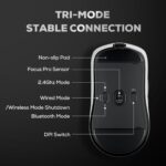 Royal Kludge M3 Tri-Mode Wireless Gaming Mouse – PixArt PAW3950, 30000 DPI, 8000Hz, 47g Ultra-Lightweight, BT / 2.4G / USB-C, Programmable (Panda) - Image 5