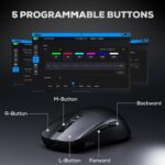 Royal Kludge M3 Tri-Mode Wireless Gaming Mouse – PixArt PAW3950, 30000 DPI, 8000Hz, 47g Ultra-Lightweight, BT / 2.4G / USB-C, Programmable (Dark Night) - Image 6
