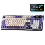 Royal Kludge S98 96% Tri-Mode Wireless Mechanical Keyboard – BT/2.4G/USB-C, Smart Display & Knob, Hot-Swappable Chartreuse Switch, RGB (Blackberry Mousse) - Image 2