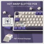 Royal Kludge S98 96% Tri-Mode Wireless Mechanical Keyboard – BT/2.4G/USB-C, Smart Display & Knob, Hot-Swappable Chartreuse Switch, RGB (Blackberry Mousse) - Image 7