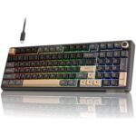 Royal Kludge R98 Pro 96% Wired Mechanical Gaming Keyboard – RGB, Hot-Swappable Cream Linear Switch, Gasket Mount, MDA PBT Keycaps, Numpad & Knob (Phantom) - Image 2