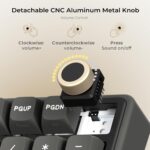 Royal Kludge R98 Pro 96% Wired Mechanical Gaming Keyboard – RGB, Hot-Swappable Cream Linear Switch, Gasket Mount, MDA PBT Keycaps, Numpad & Knob (Phantom) - Image 4