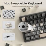 Royal Kludge R98 Pro 96% Wired Mechanical Gaming Keyboard – RGB, Hot-Swappable Cream Linear Switch, Gasket Mount, MDA PBT Keycaps, Numpad & Knob (Phantom) - Image 8