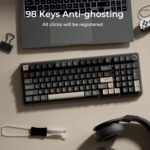 Royal Kludge R98 Pro 96% Wired Mechanical Gaming Keyboard – RGB, Hot-Swappable Cream Linear Switch, Gasket Mount, MDA PBT Keycaps, Numpad & Knob (Phantom) - Image 10