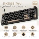Royal Kludge R98 Pro 96% Wired Mechanical Gaming Keyboard – RGB, Hot-Swappable Cream Linear Switch, Gasket Mount, MDA PBT Keycaps, Numpad & Knob (Phantom) - Image 3