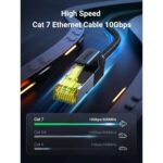 UGREEN 10643 Cat 7 Ethernet Cable, Pure Copper, Braided – 15m (Black) - Image 2