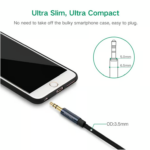UGREEN 10686 3.5mm Audio Cable, Gold-Plated, Braided – Male-to-Male, 1.5m (Blue) - Image 8
