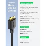 UGREEN 10841 USB 3.0-A to Micro USB 3.0 Cable – Male-to-Male, 1m (Black) - Image 3