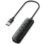 UGREEN 10915 USB 3.0 4-Port Hub – 0.25m Cable (Black)