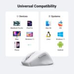 UGREEN 15805 Ergonomic Wireless Mouse – Bluetooth 5.0 (White, AA Battery Not Included) - Image 9