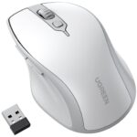 UGREEN 15805 Ergonomic Wireless Mouse – Bluetooth 5.0 (White, AA Battery Not Included)