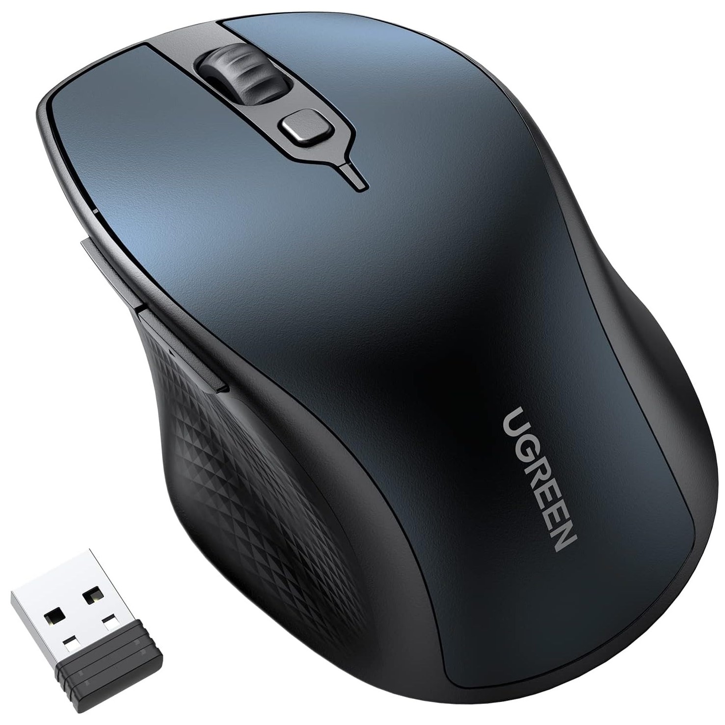 UGREEN 15807 Wireless Bluetooth 5.0 Mouse (Blue) UGREEN 15807 Ergonomic Wireless Mouse – Bluetooth 5.0 (White, AA Battery Not Included) - Image 1