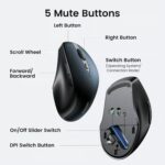 UGREEN 15807 Ergonomic Wireless Mouse – Bluetooth 5.0 (White, AA Battery Not Included) - Image 6