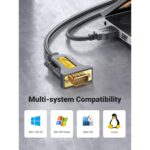 UGREEN 20222 USB 2.0-A to DB9 RS-232 Serial Adapter Cable – Male-to-Male, 2m - Image 2