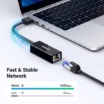 UGREEN 20256 USB 3.0 A To Gigabit Ethernet Adapter Black ABS 10cm - Image 2