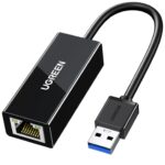 UGREEN 20256 USB 3.0 A To Gigabit Ethernet Adapter Black ABS 10cm