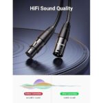 UGREEN 20710 Cannon (XLR) Microphone Extension Cable – Male-to-Female, 2m (Black) - Image 2