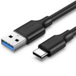 UGREEN 20882 USB 3.0-A to USB-C Cable, Nickel-Plated – Male-to-Male, 1m (Black)