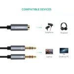 UGREEN 20899 3.5mm Audio Splitter Cable, Aluminum Case – Female-to-2-Male (Black) - Image 5