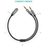 UGREEN 20899 3.5mm Audio Splitter Cable, Aluminum Case – Female-to-2-Male (Black) - Image 4